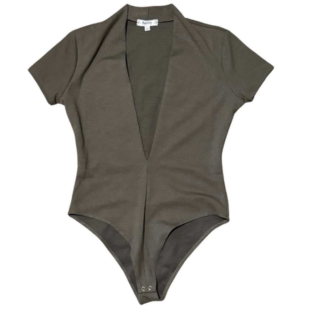 Bae Vely- Olive Green Short Sleeve Bodysuit